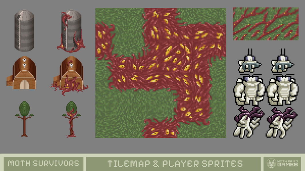 Moth Survivors - Tilemap & Player Sprites (2024)