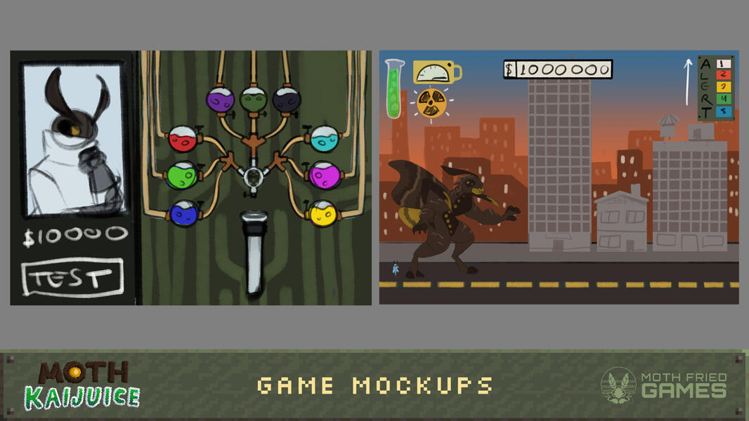 Moth Kaijuice - Game Mockups (2025)